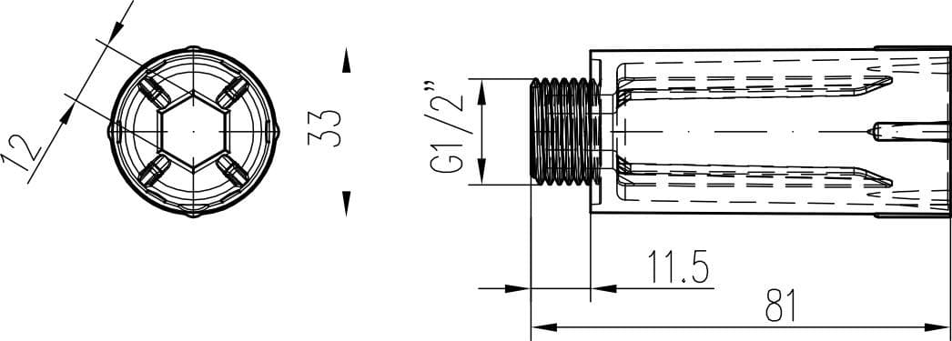  CHUDĚJ CH 523 1 A Tlaková zátka modrá MCH-ZATKA DLHA MODRA PLAST 1/2"