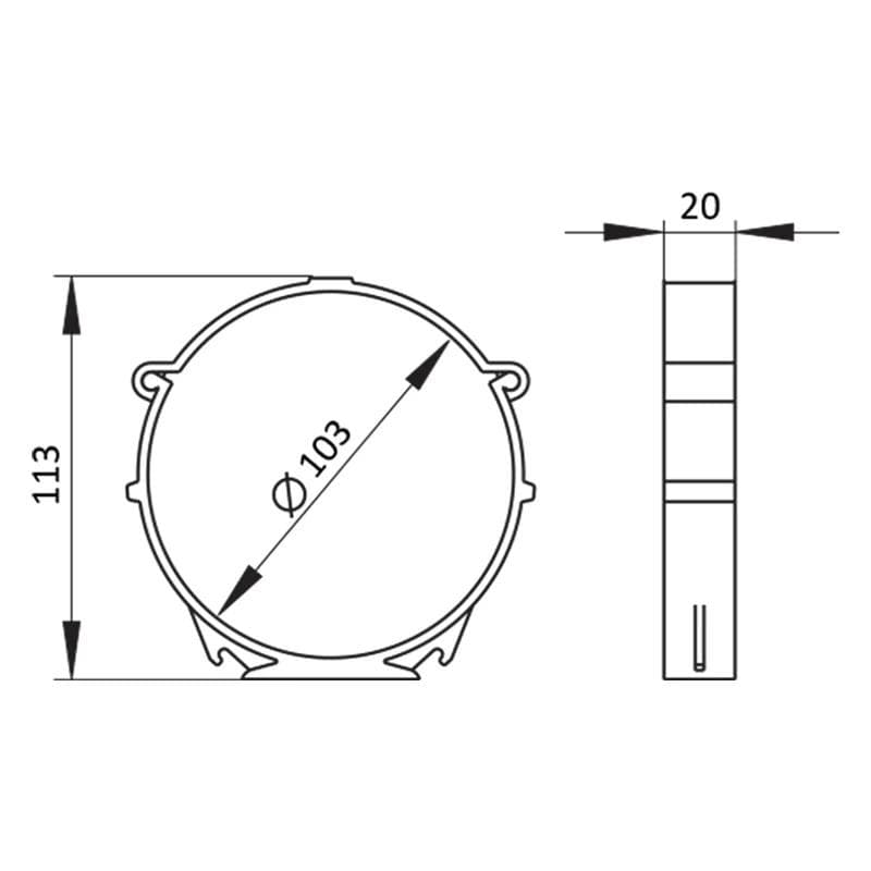 Vents 16 - 100 Držiak potrubia plastový kruhový priemer 100 mm VEN-DRZIAK KRUH 16-100 PLAST 1916161