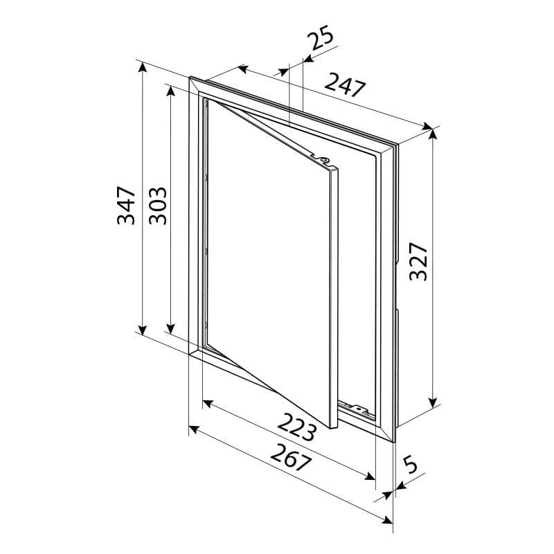  Vents D 250x300 Krycie dvierka plastové biele (možna náhrada 2553324) VEN-DVIERKA plast D250x300 biele 1917007