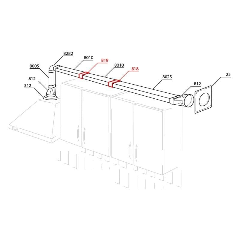  Vents 818 - D60x204 Spojka hranatá medzi potrubia 60 x 204 mm VEN-SPOJKA HR. 818-D60x204 PLAST medzi potrubia 1916412