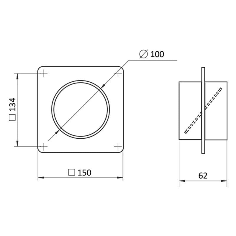  Vents 1511 - V100 Spätná klapka s prírubou plastová, priemer 100 mm VEN-KLAPKA SPATNA 1511-V100 PLAST S PRIRUBOU 1916201