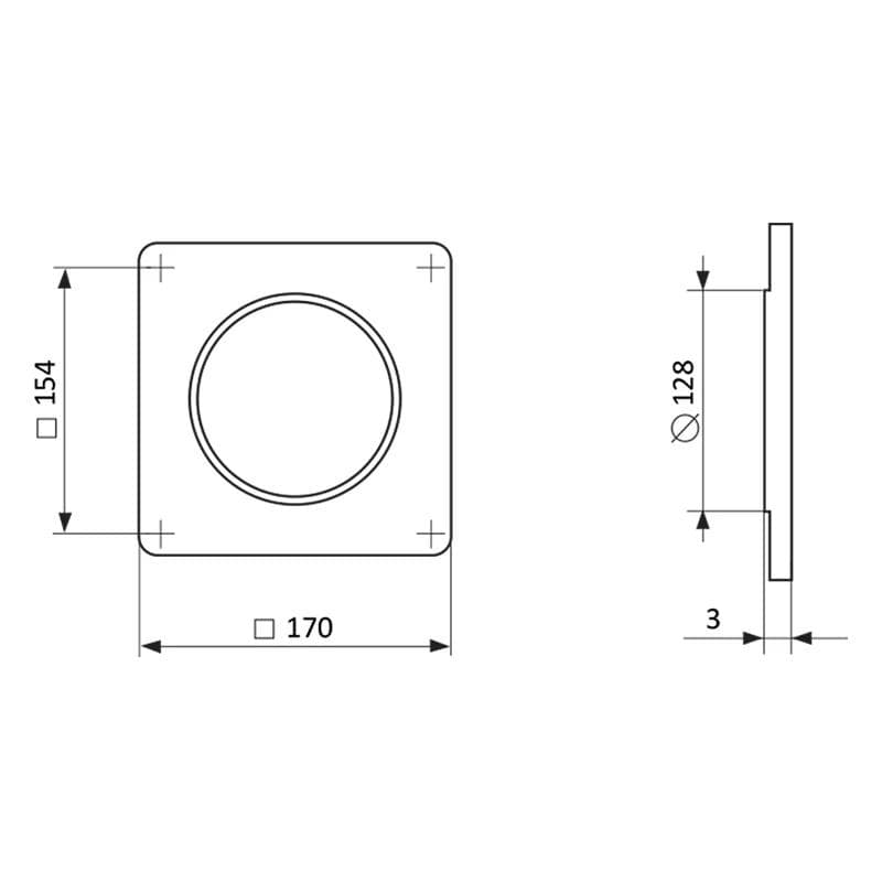  Vents 25-125 - príruba plastová kruhový otvor, priemer 125 mm VEN-PRIRUBA KRUH 25-125 PLAST