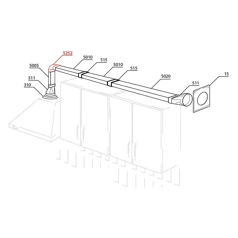  Vents 5252-D55x110/90° Koleno vertikálne plastové hranaté 55 x 110 mm VEN-KOLENO HR..5252-D55x110/90° VERTIKAL. PLAST 1916371