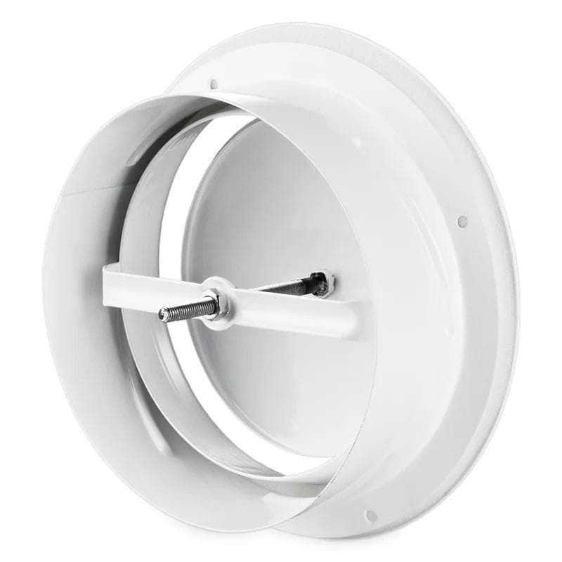  Vents AM 100VRF Tanierová ventilačná mriežka kovová biela do potrubia 100mm s reguláciou, so zaisťovacím krúžkom VEN-TANIEROVY VENTIL AM100VRF KOVOVY BIELY,1913001