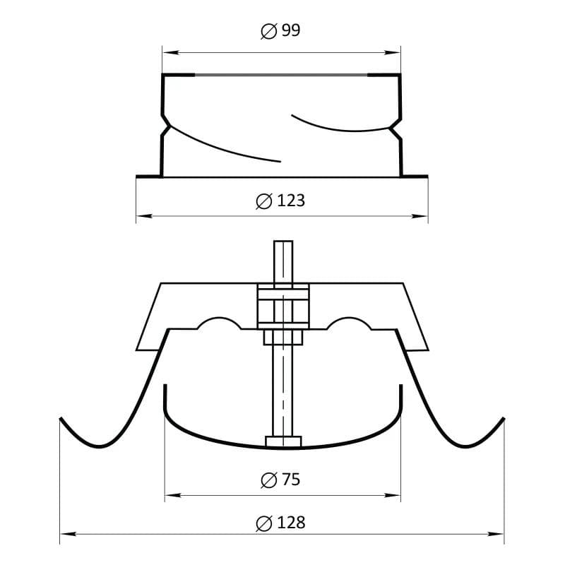  Vents AM 100VRF Tanierová ventilačná mriežka kovová biela do potrubia 100mm s reguláciou, so zaisťovacím krúžkom VEN-TANIEROVY VENTIL AM100VRF KOVOVY BIELY,1913001