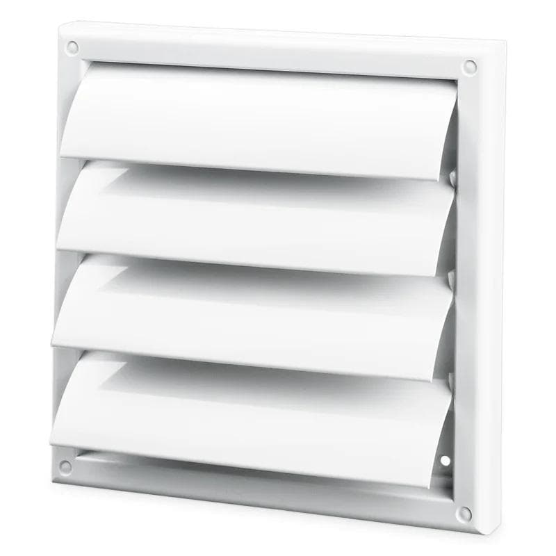 MV 120J -125x125 Ventilačná mriežka plastová biela gravitačná bez nádstavca