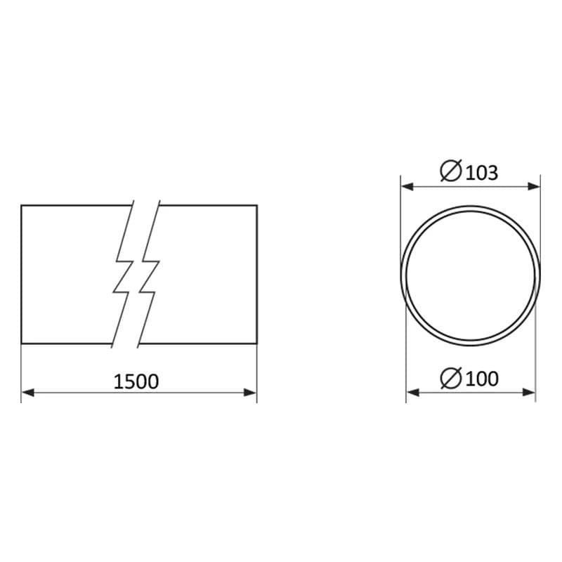  Vents 1015 - D100/1500 Okrúhle potrubie plastové pevné, priemer 100 mm VEN-POTRUBIE KRUH PEVNE 1015-D100/1500 PLAST 1916037