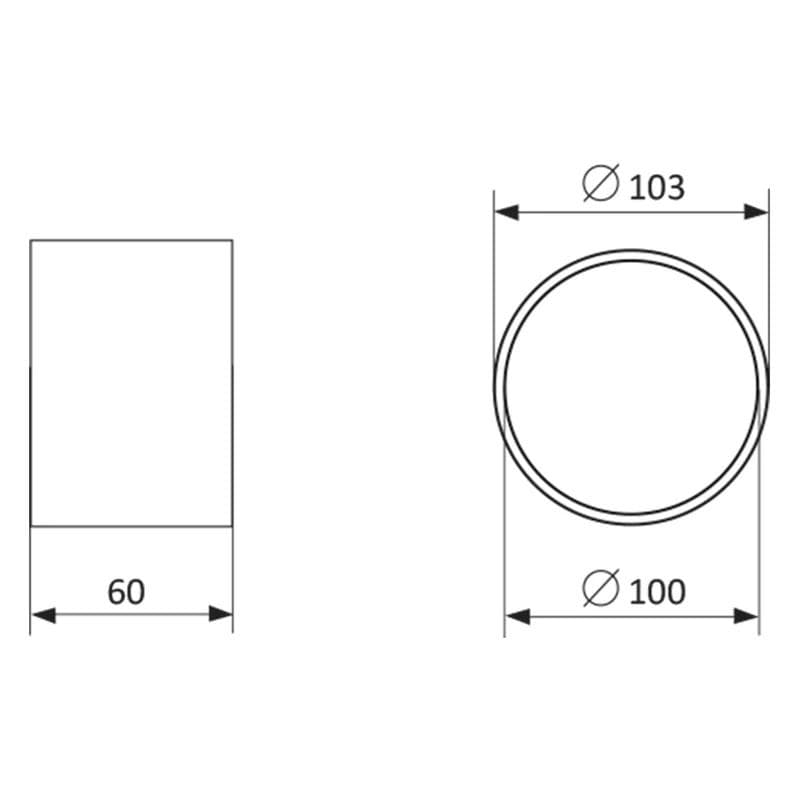  Vents 1113 - D100 Spojka plastová medzi tvarovky, priemer 100 mm VEN-SPOJKA KRUH 1113-D100 PLAST medzi tvarovky 1916101