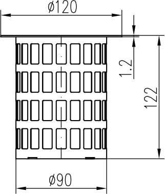  CHUDĚJ ND - košík NEREZOVÝ pre kanalizačné vpuste DN110 a 125 pre typy 325 MCH-ND kosik NEREZ do lapacu KV110,125