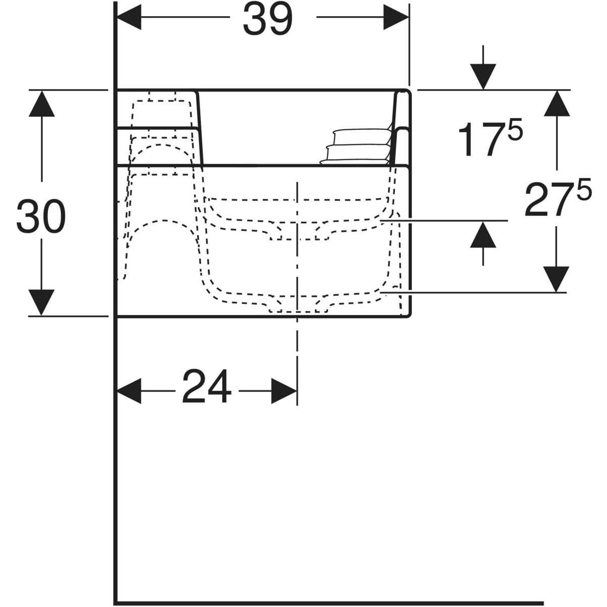  Geberit Priestor na hranie a umývanie 3 Geberit Bambini, umývadlo vľavo, B=140cm, s otvormi, lesná zeleň  (nahrádza 430300016) G Bambini priestor na hranie a umývanie 3, umývadlo vľavo, B=140cm, s otvormi, les.zeleň