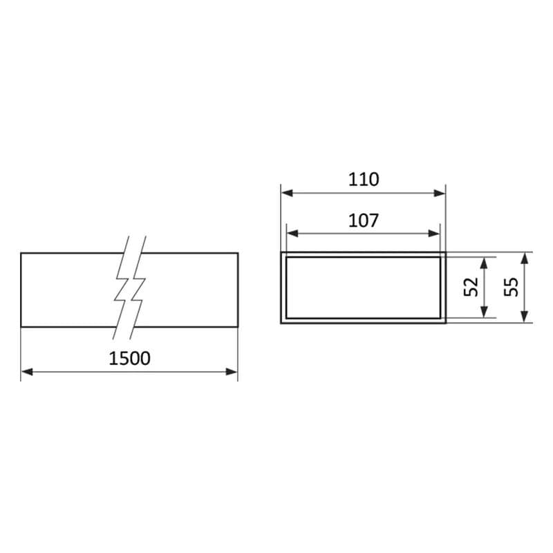  Vents 5015-V55x110/1500 Ploché potrubie plastové hranaté 55 x 110 mm VEN-POTRUBIE HRANATE 5015-V55x110/1500mm PLAST 1916334