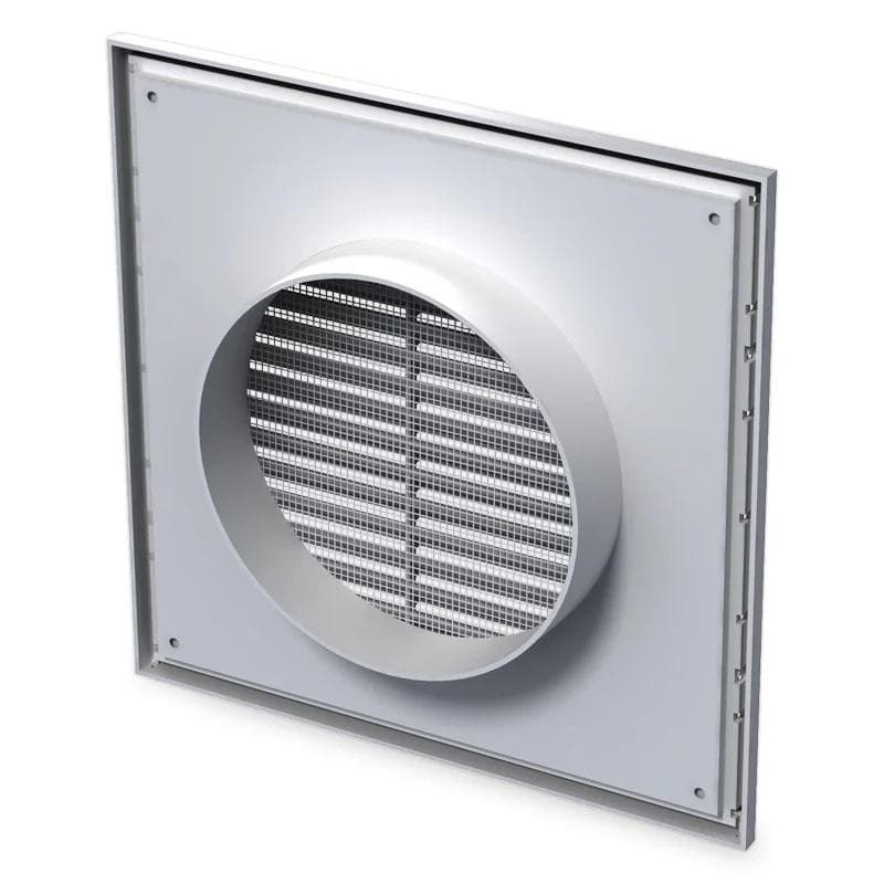  Vents MV 250VS-150 Ventilačná mriežka plastová biela s nádstavcom do potrubia VEN-MRIEZKA VENT. MV250VS-150