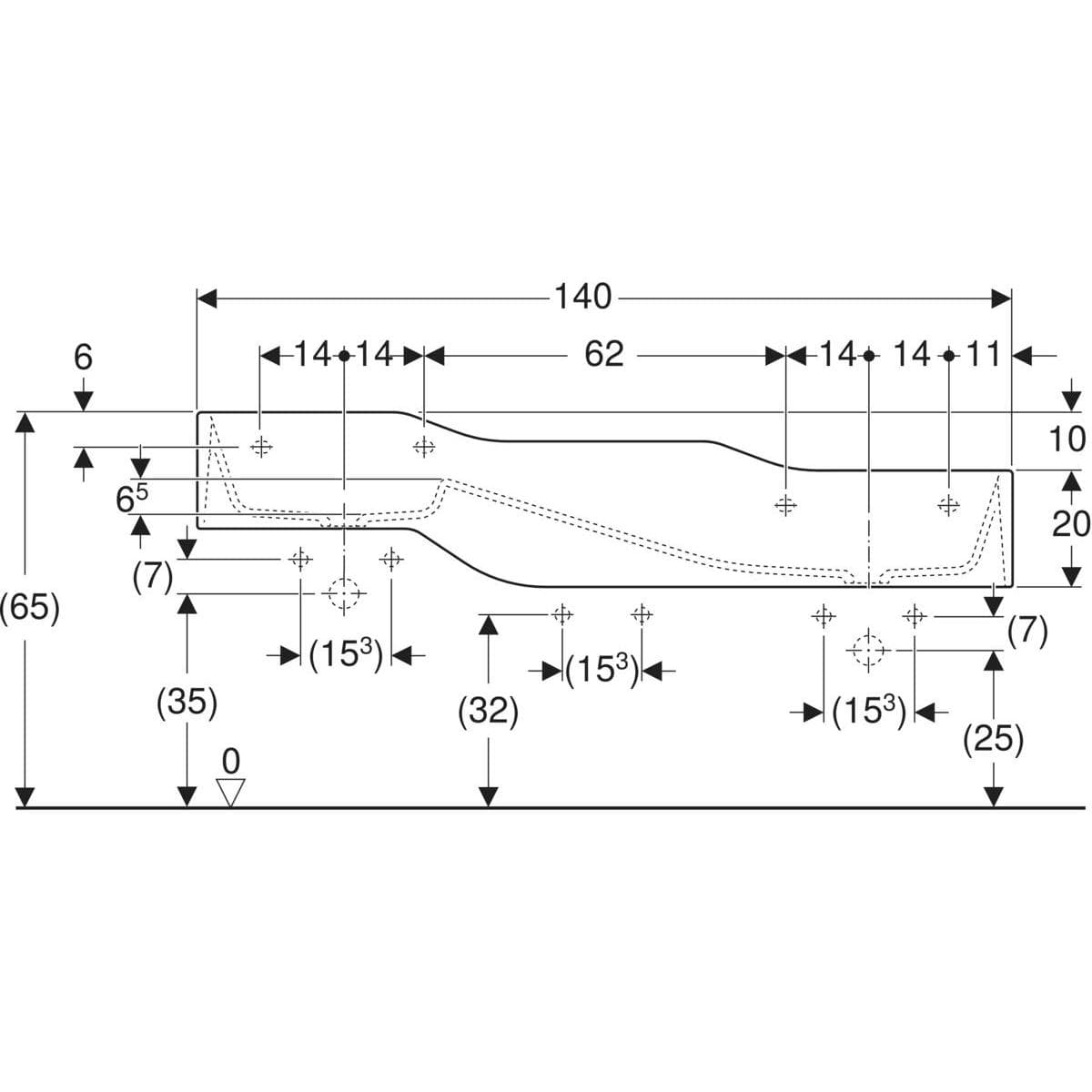  Geberit Priestor na hranie a umývanie 3 Geberit Bambini, umývadlo vpravo, B=140cm, s otvormi, karmín.červená (nahrádza 430350016) G Bambini priestor na hranie a umývanie 3, umývadlo vpravo B=140cm, s otvormi, karm.červ.