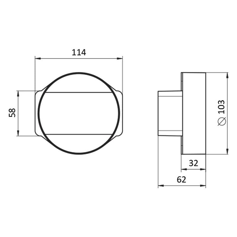 Vents 115 - D100/55x110 Redukcia kombinovaná plastová VEN-REDUKCIA PRIAMA KOMBI 115-D100/55x110 PLAST 1916169