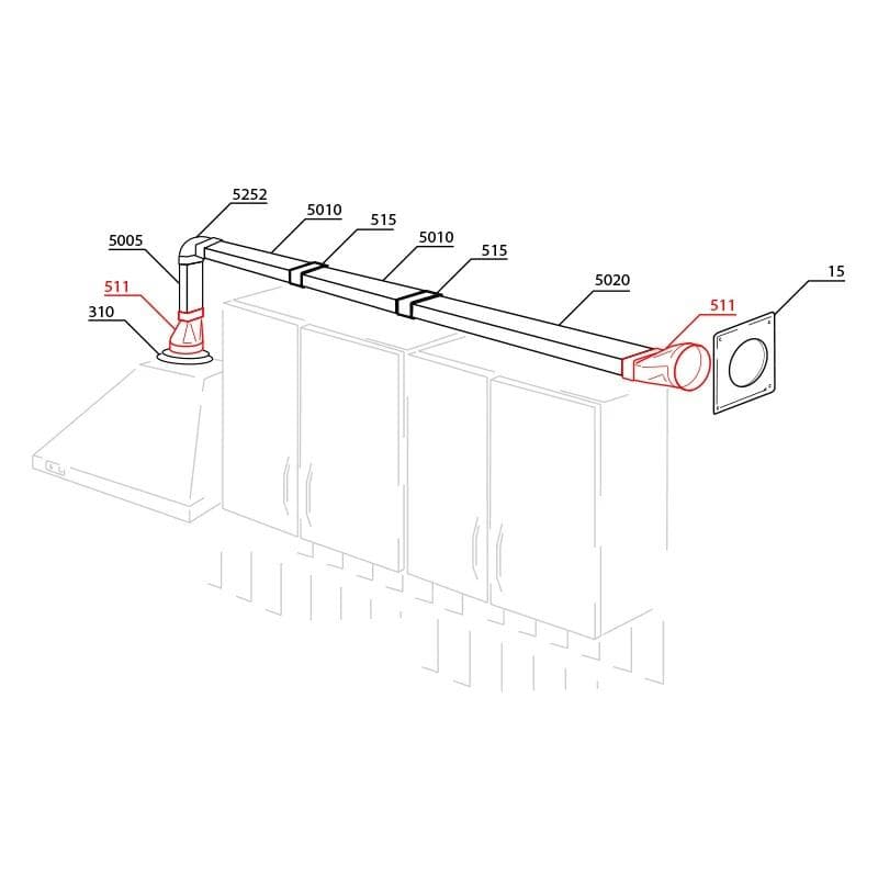  Vents 511 - D100/55x110 Redukcia kombinovaná plastová VEN-REDUKCIA PRIAMA KOMBI.511-D100/55x110 PLAST 1916171