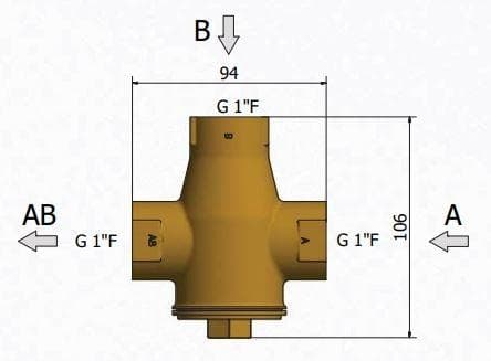  Regulus Termostatický zmiešavací ventil TSV5B 1", 50°C pre kotol na tuhé palalivo, automatické vyvažovanie BY-PASSu REG.Termostat.vent 1" TSV3B 50°C pre krb a kotle na tuhe palivo automat.BY-PASS