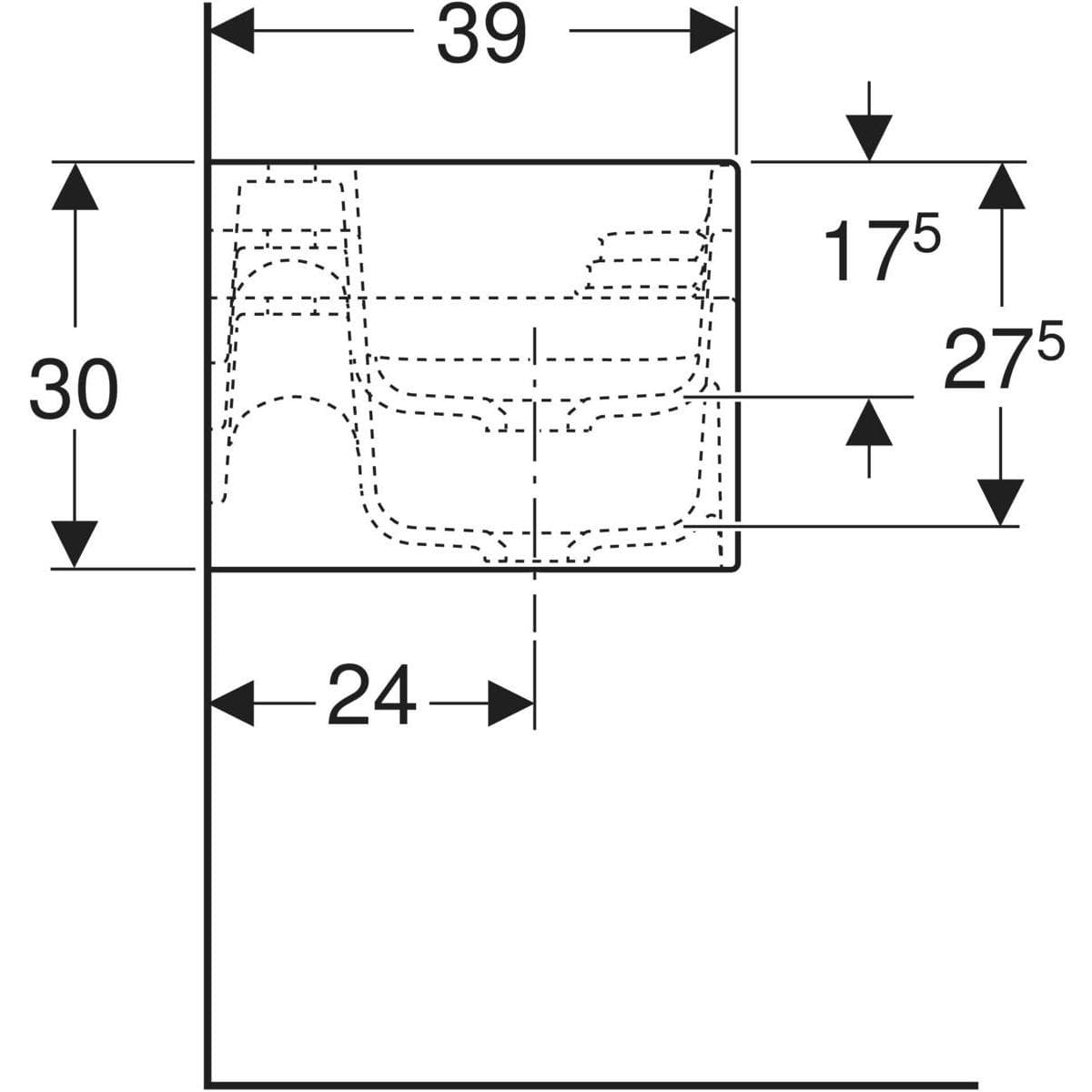  Geberit Priestor na hranie a umývanie 3 Geberit Bambini, umývadlo vpravo, B=140cm, s otvormi, lesná zeleň (nahrádza 430350016) G Bambini priestor na hranie a umývanie 3, umývadlo vpravo B=140cm, s otvormi, les.zeleň