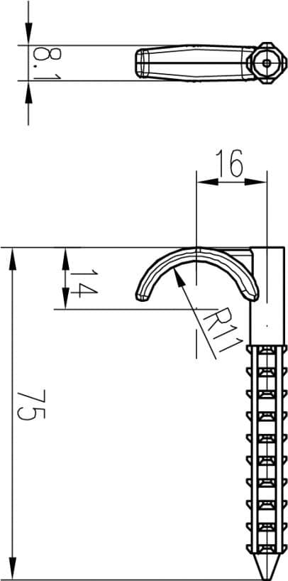  CHUDĚJ N 1025 8/75 - Príchytka natĺkacia N1x25/75, priemer 8 mm (bal50/1000ks) PRICHYTKA NATLKACIA 1x25/75    bal1000