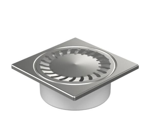 320N - DN 50/55 N - Podlahová vpust spodná DN 50/55, 150x150 mm, plastová, mriežka nerez , 300 kg