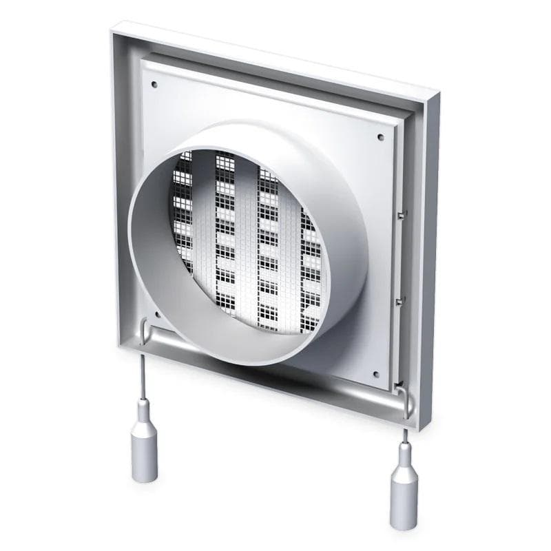  Vents MV 100VRs-100 Ventilačná mriežka plastová biela s nádstavcom 100mm a reguláciou, do potrubia 154x154 mm štvorec VEN-MRIEZKA VENT. MV100VRs-100 1907041