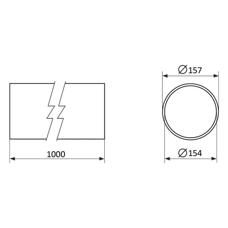 Vents 3010/2 - D154/1000 Okrúhle potrubie plastové pevné, priemer 154 mm VEN-POTRUBIE KRUH PEVNE 3010-D154/1000 PLAST 1916076 ATYP