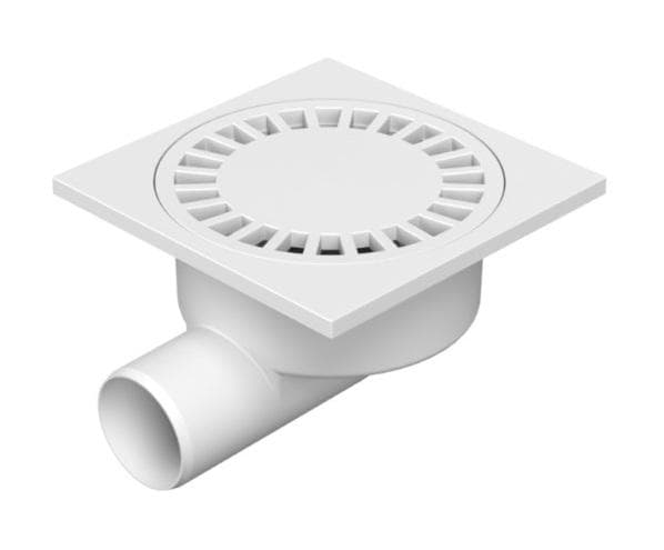 326P - DN50/95 P Podlahová vpust bočná D 50/95, 150x150 mm, plastová, zaťaženie K3 - 300 kg