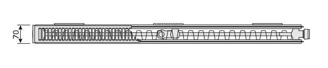 Doskový radiátor FLEX Plan CV, FCVF21S-300x1400 mm so spodným stredovým  pripojením, dvojpanelový