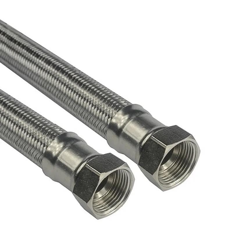 Flexi hadica pripájacia FF 3/4"x3/4" nerez,  L =1000 mm pre pitnú vodu ( otočné matice 3/4" )