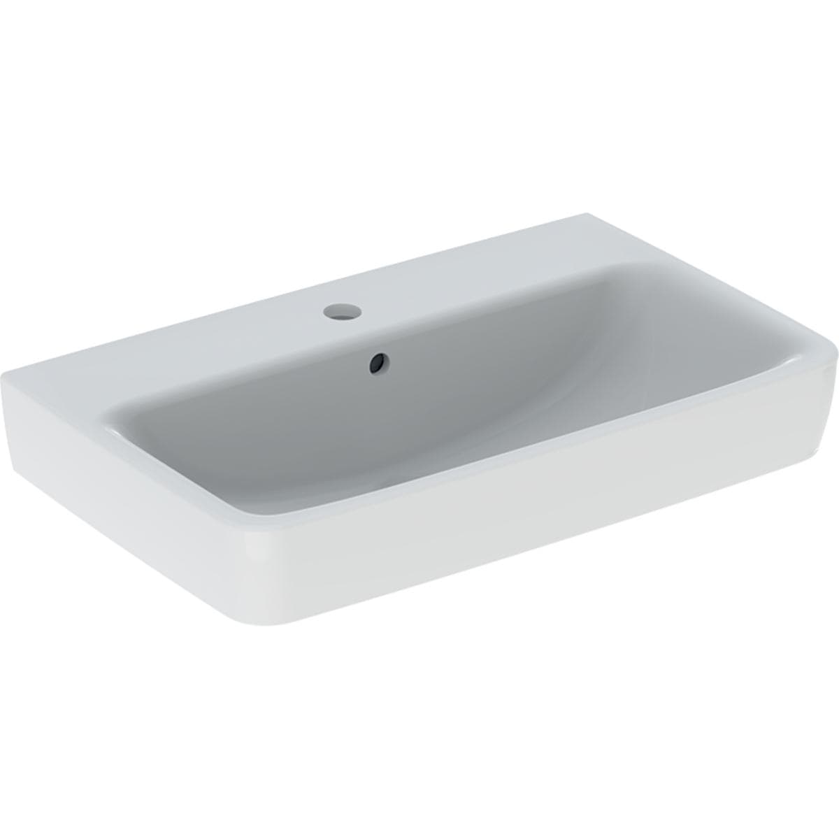 Umývadlo 65x40 cm Geberit Selnova Compact, s otvorom pre batériu, s prepadom