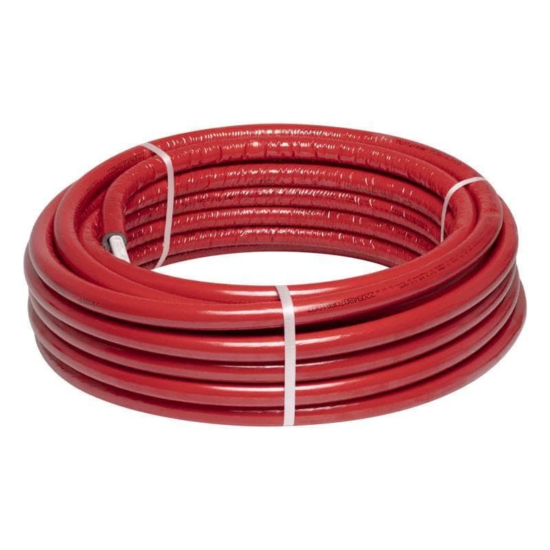 Izolovaná viacvrstvová rúra PEXb-AL-PEXb 32x3mm - červená, (izolácia: 9mm), balenie: kotúč - 25m