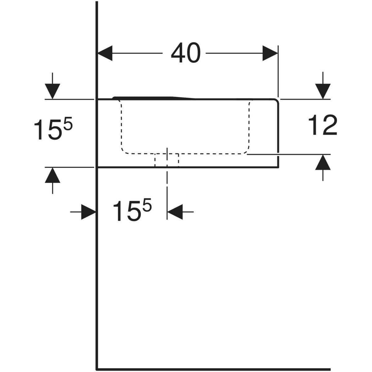  Geberit Umývadlo pre deti 60 x40 cm Geberit Bambini s otvorom G Bambini malé umývadlo pre deti 60x40cm, s otvorom
