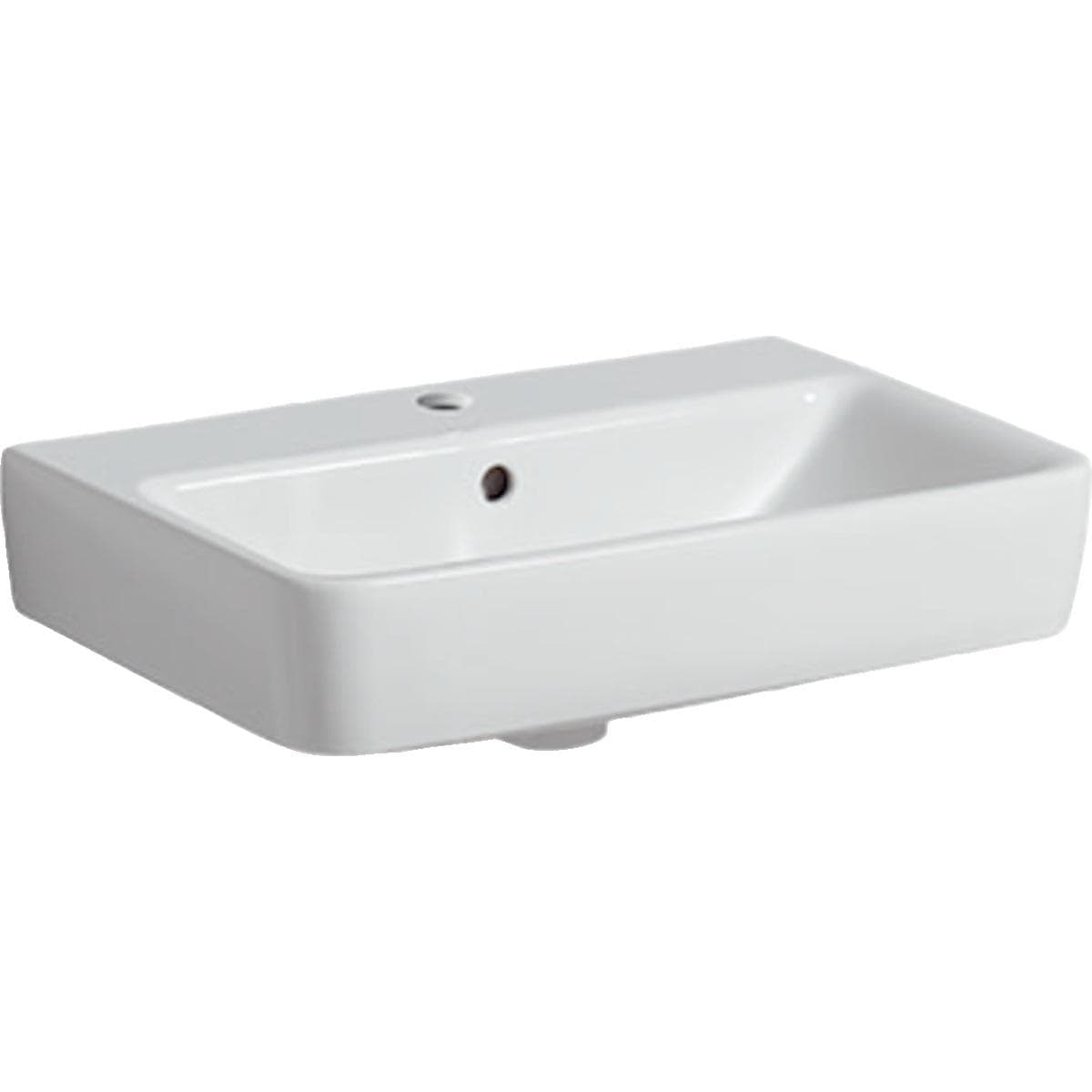 Umývadlo 55x37 cm Geberit Selnova Compact, s otvorom pre batériu, s prepadom