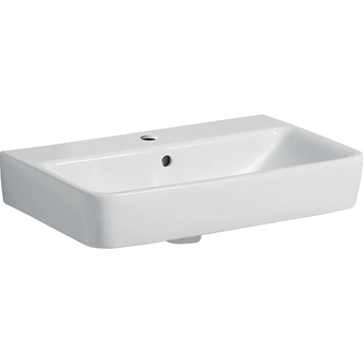 Umývadlo 60x37 cm Geberit Selnova Compact, s otvorom pre batériu, s prepadom