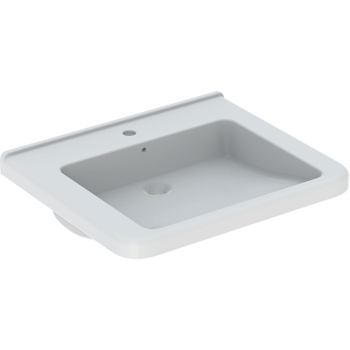 Bezbariérové umývadlo 65 cm Geberit Selnova Comfort Square, s otvorom pre batériu, s prepadom