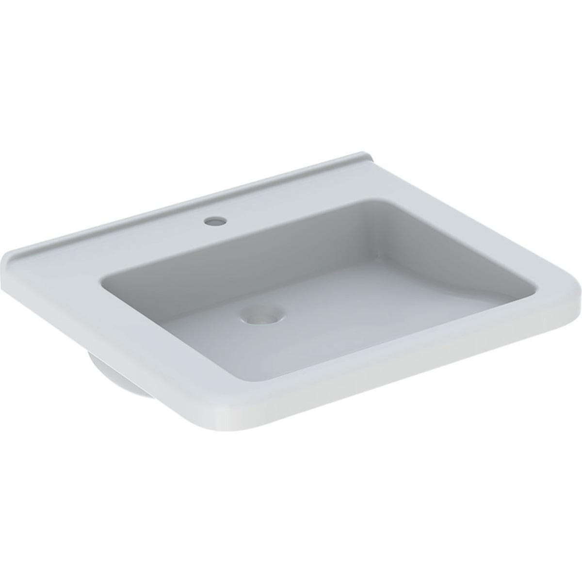 Bezbariérové umývadlo 65 cm Geberit Selnova Comfort Square, s otvorom pre batériu, bez prepadu