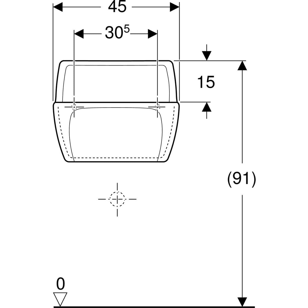  Geberit Umývadlová výlevka Geberit Publica pre sklápací rošt G Publica výlevka B-45cm, H-36cm, T-33,5cm