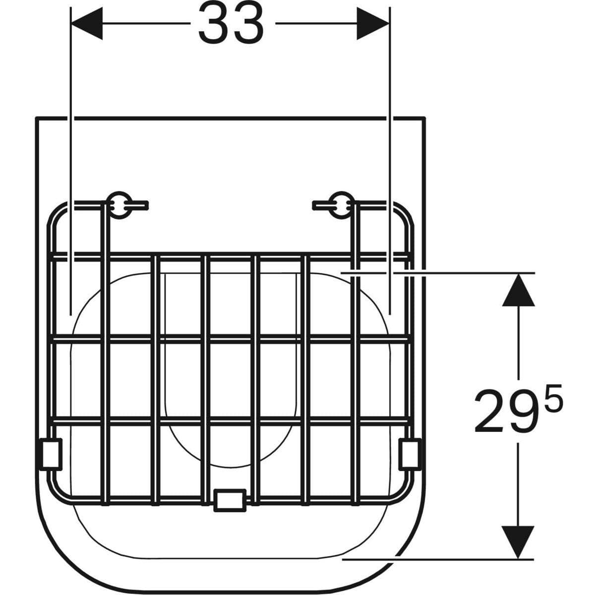  Geberit Výlevka Geberit Publica so sklápacím roštom a odtokovým sitkom Výlevka Geberit Publica so sklápacím roštom, s odtokovým sitkom: B=40cm, H=37cm, T=49cm