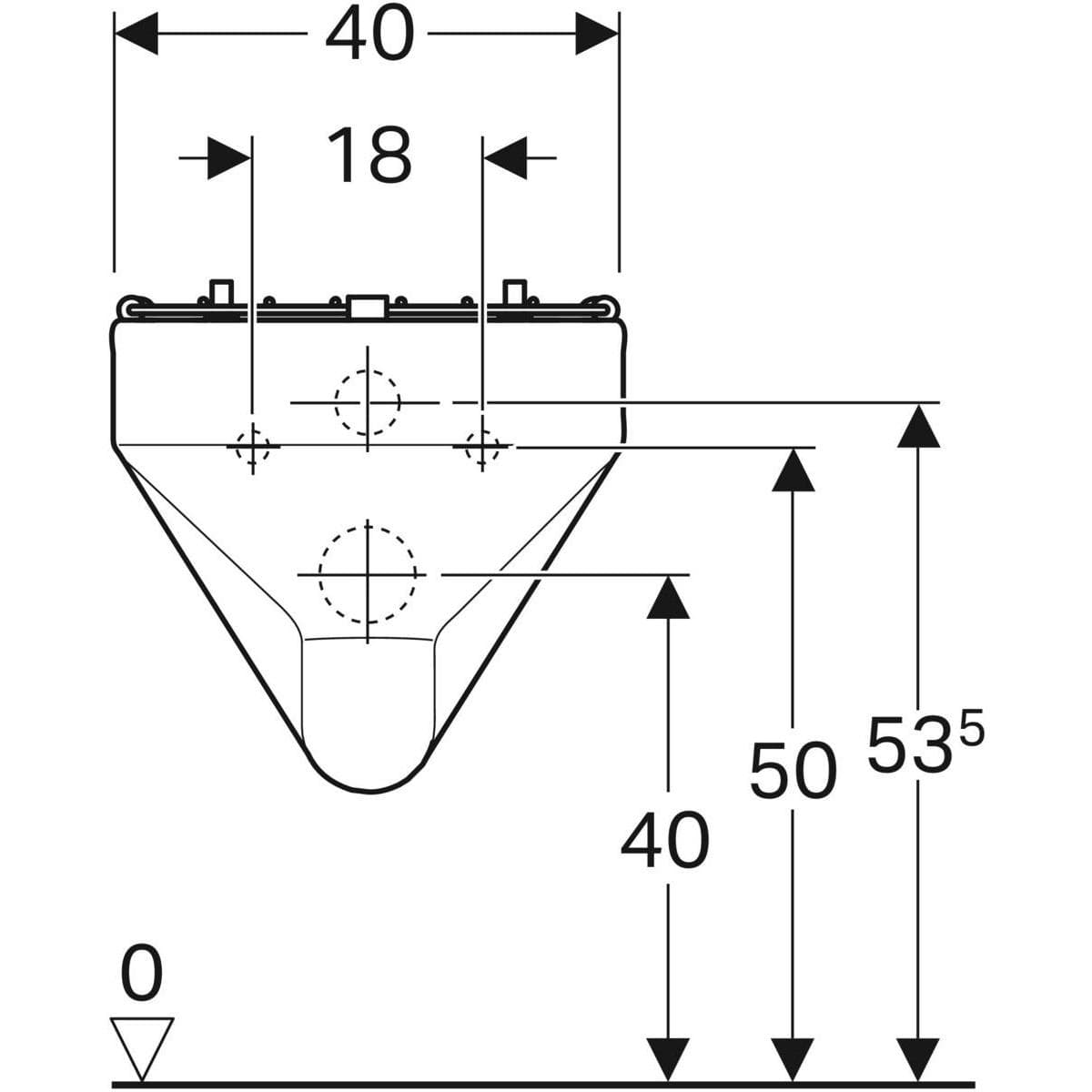  Geberit Výlevka Geberit Publica so sklápacím roštom a odtokovým sitkom Výlevka Geberit Publica so sklápacím roštom, s odtokovým sitkom: B=40cm, H=37cm, T=49cm