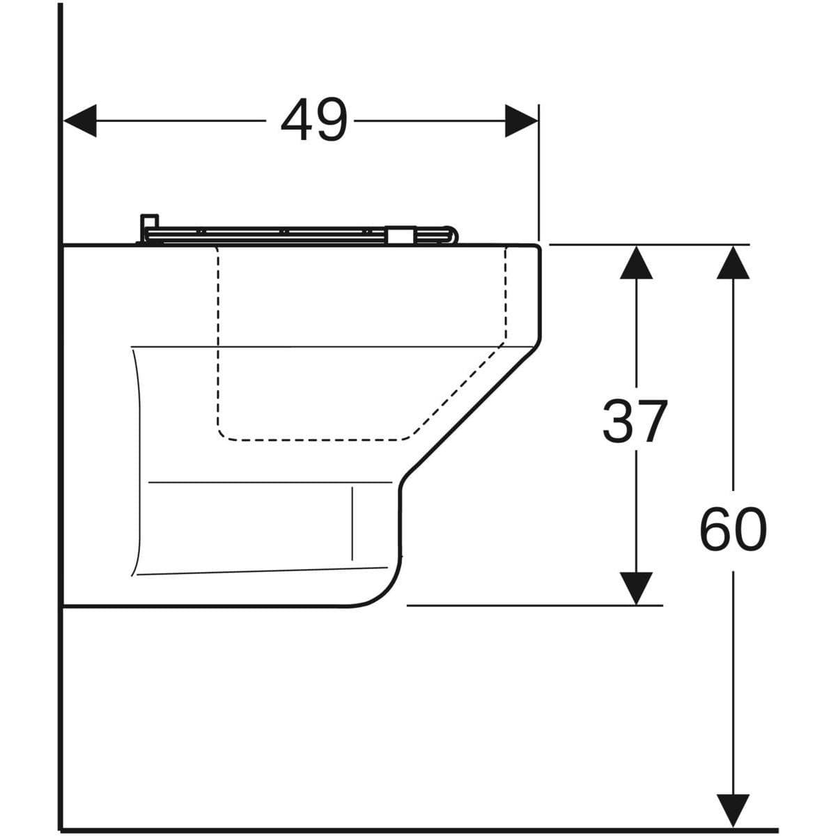  Geberit Výlevka Geberit Publica so sklápacím roštom a odtokovým sitkom Výlevka Geberit Publica so sklápacím roštom, s odtokovým sitkom: B=40cm, H=37cm, T=49cm