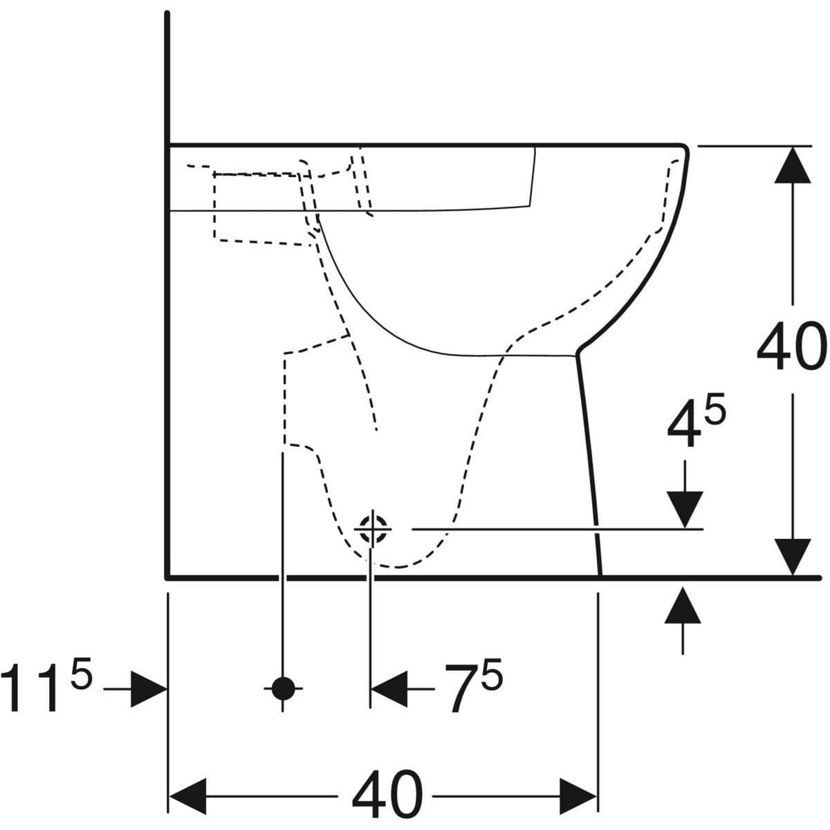  Geberit Stojace WC Geberit Selnova Compact Rimfree T=48cm, v jednej rovine so stenou, UNI odtok Stojace WC Geberit Selnova Compact Rimfree T=48cm, v rovine so stenou, UNI odtok
