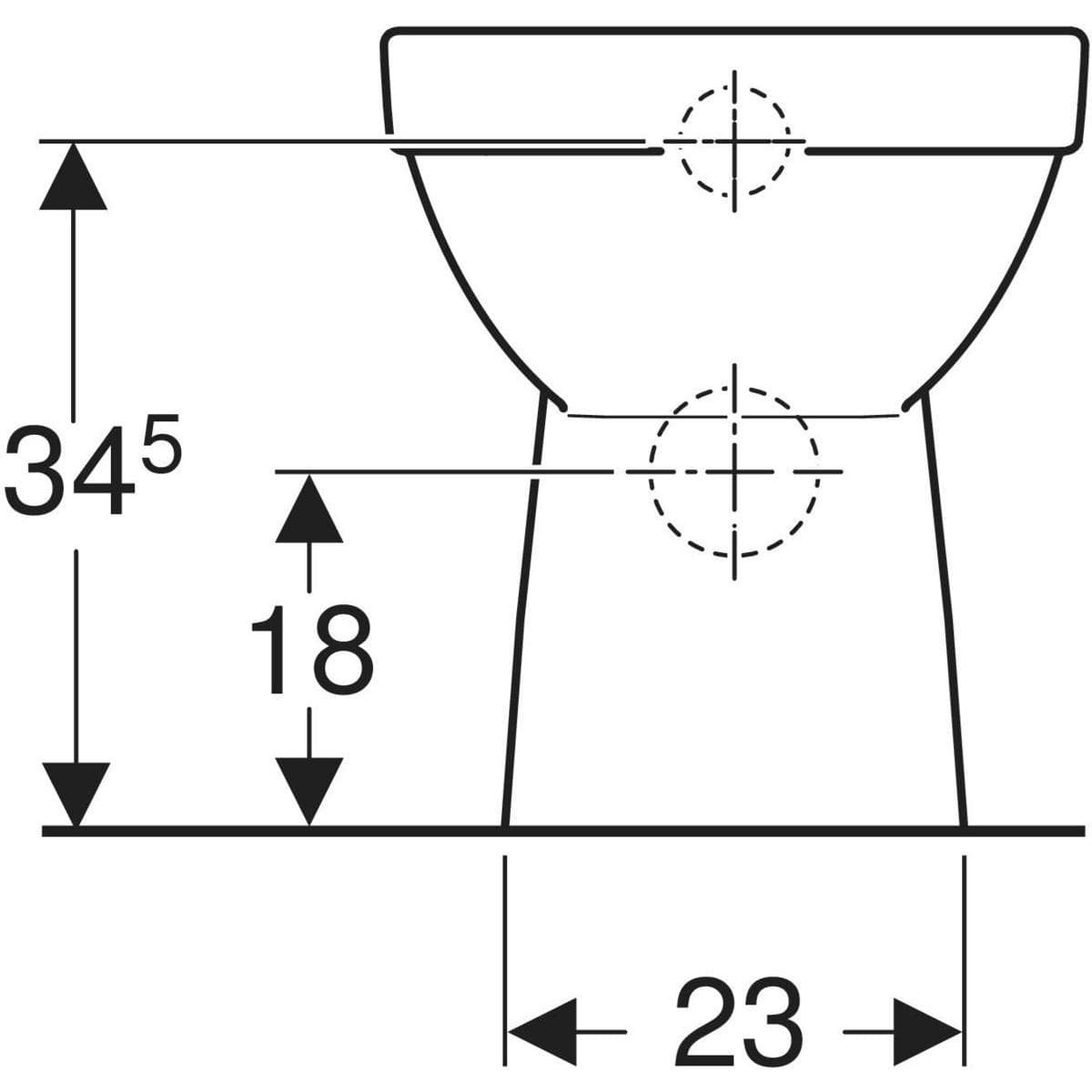  Geberit Stojace WC Geberit Selnova Square Rimfree T=53cm, v jednej rovine so stenou, UNI odtok Stojace WC Geberit Selnova Square Rimfree T=53cm, v rovine so stenou, UNI odtok