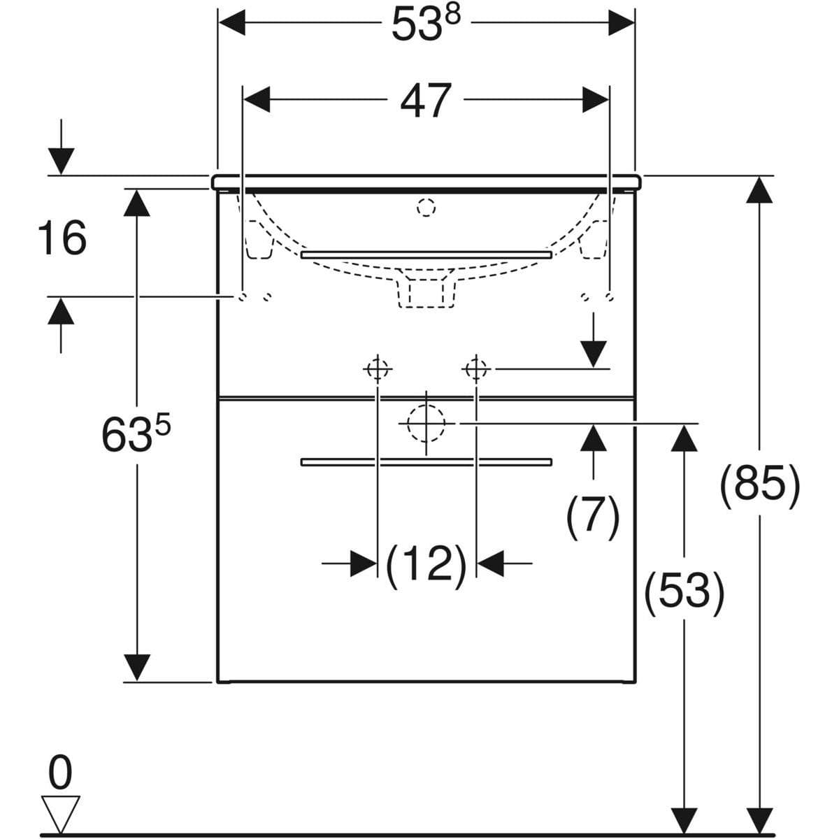  Geberit Súprava nábytkového umývadla Geberit Selnova Square 55 cm, so skrinkou pod umýv., 2 zásuvky, biela G Selnova Square SET nábytkového UMYVADLO 55 cm+SKRINKA 2 zásuvky, biela