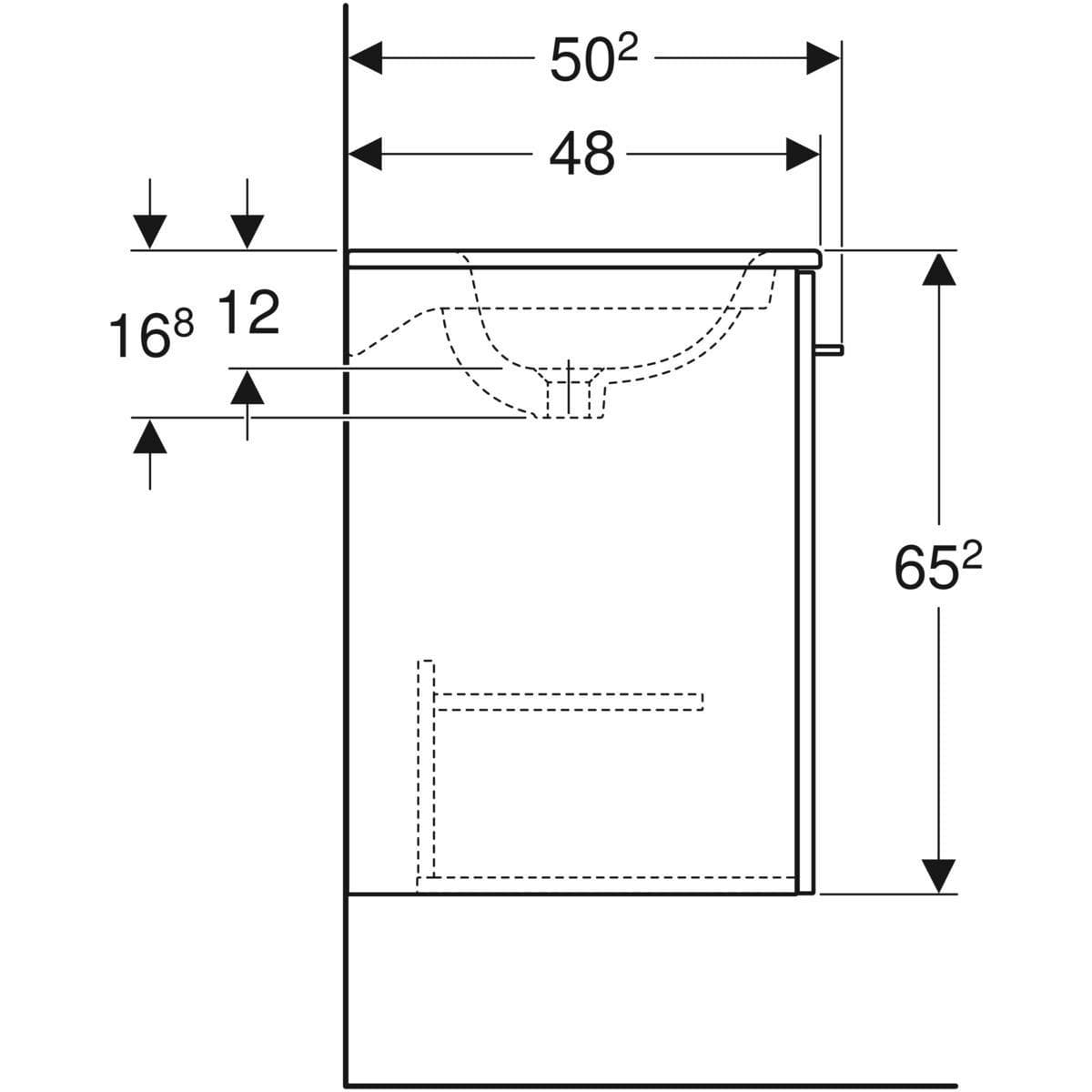  Geberit Súprava nábytkového umývadla Geberit Selnova Square 55 cm, so skrinkou pod umýv., 1 dvierka, biela G Selnova Square súprava nábytkového umývadla 55 cm, so skrinkou 1 dvierka, biela