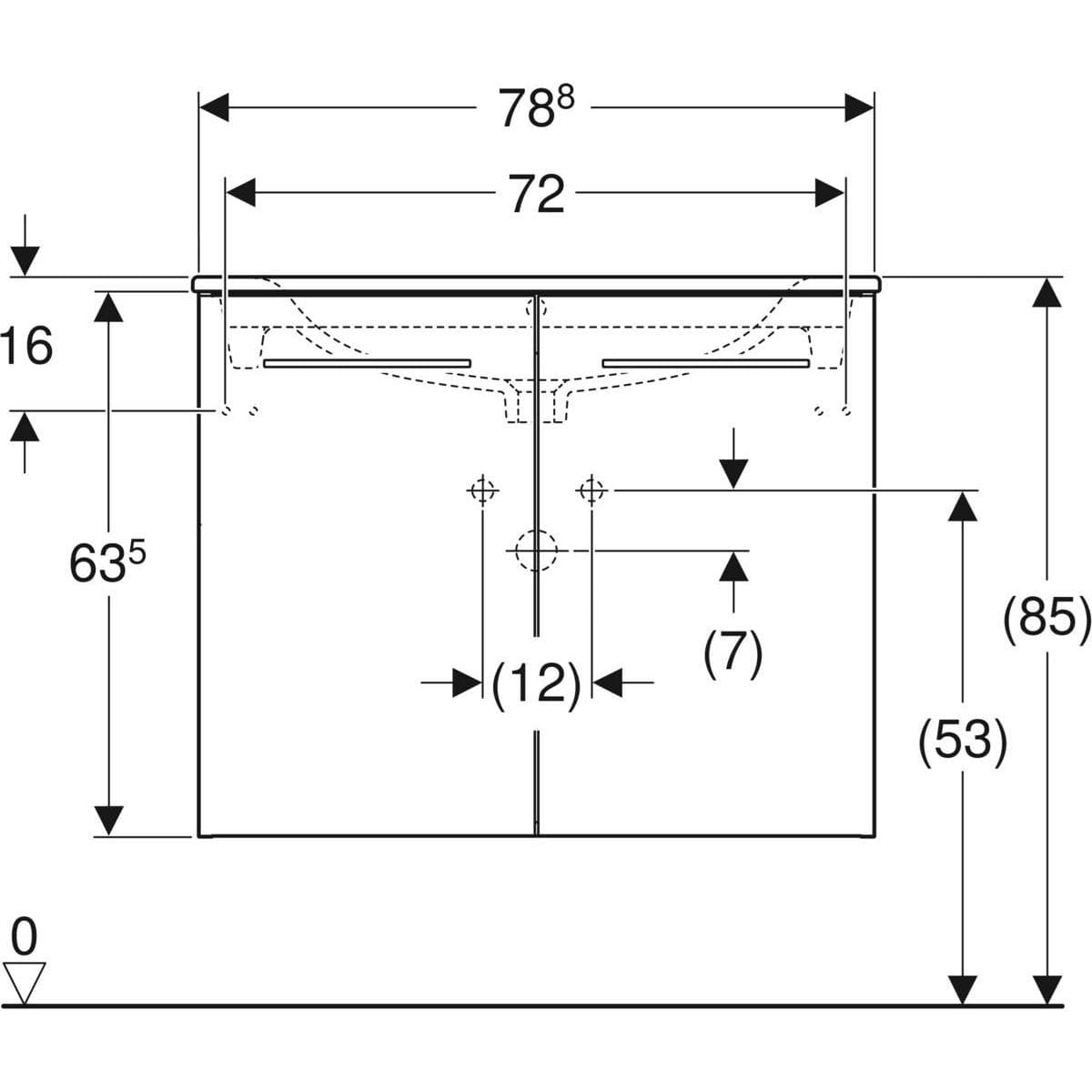  Geberit Súprava nábytkového umývadla Geberit Selnova Square 80 cm, so skrinkou pod umýv., 2 dvierka, biela G Selnova Square súprava nábytkového umývadla 80 cm, so skrinkou 2 dvierka, biela