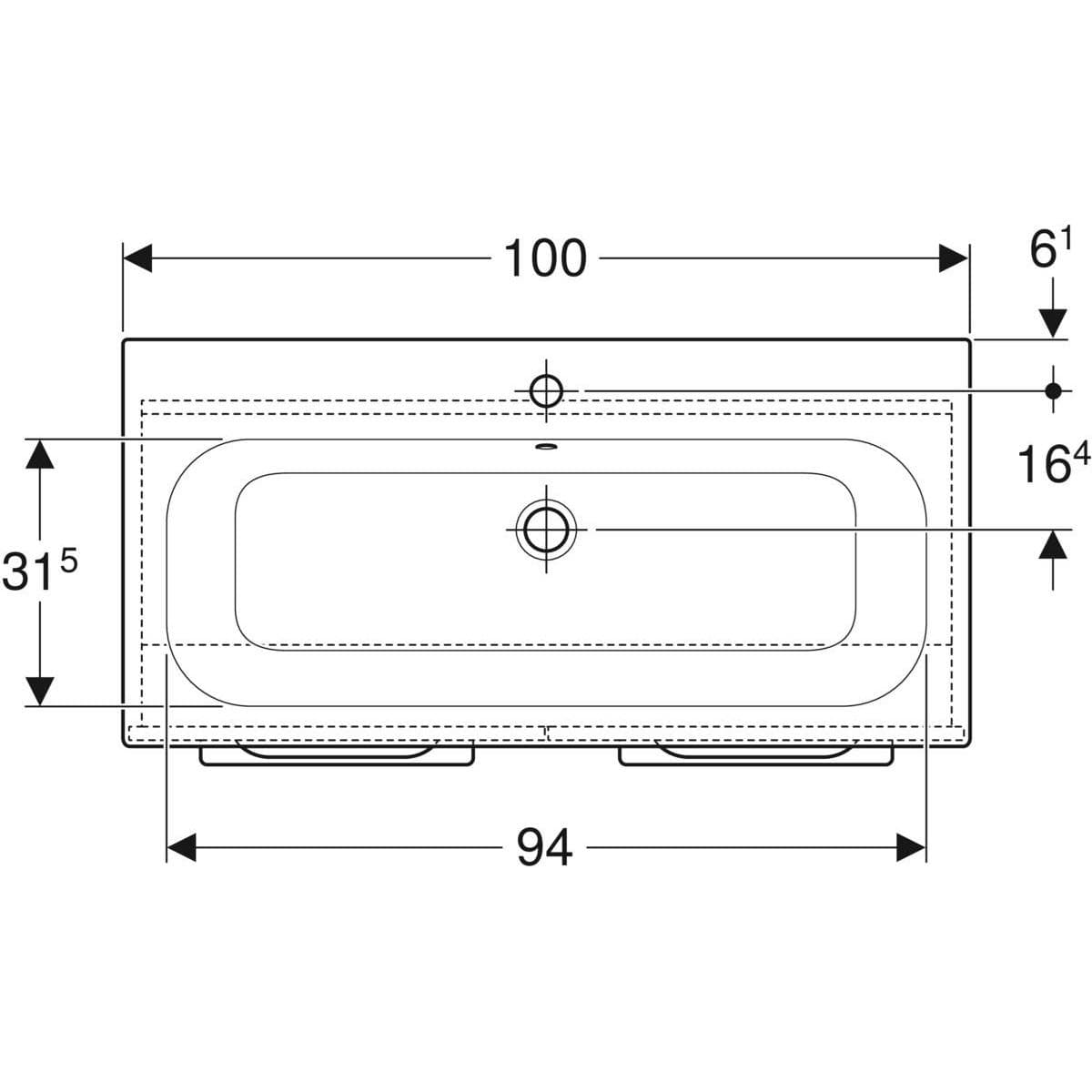  Geberit Súprava nábytkového umývadla Geberit Selnova Square 100 cm, so skrinkou pod umýv., 2 dvierka, láva G Selnova Square súprava nábytkového umývadla 100 cm, so skrinkou 2 dvierka, láva