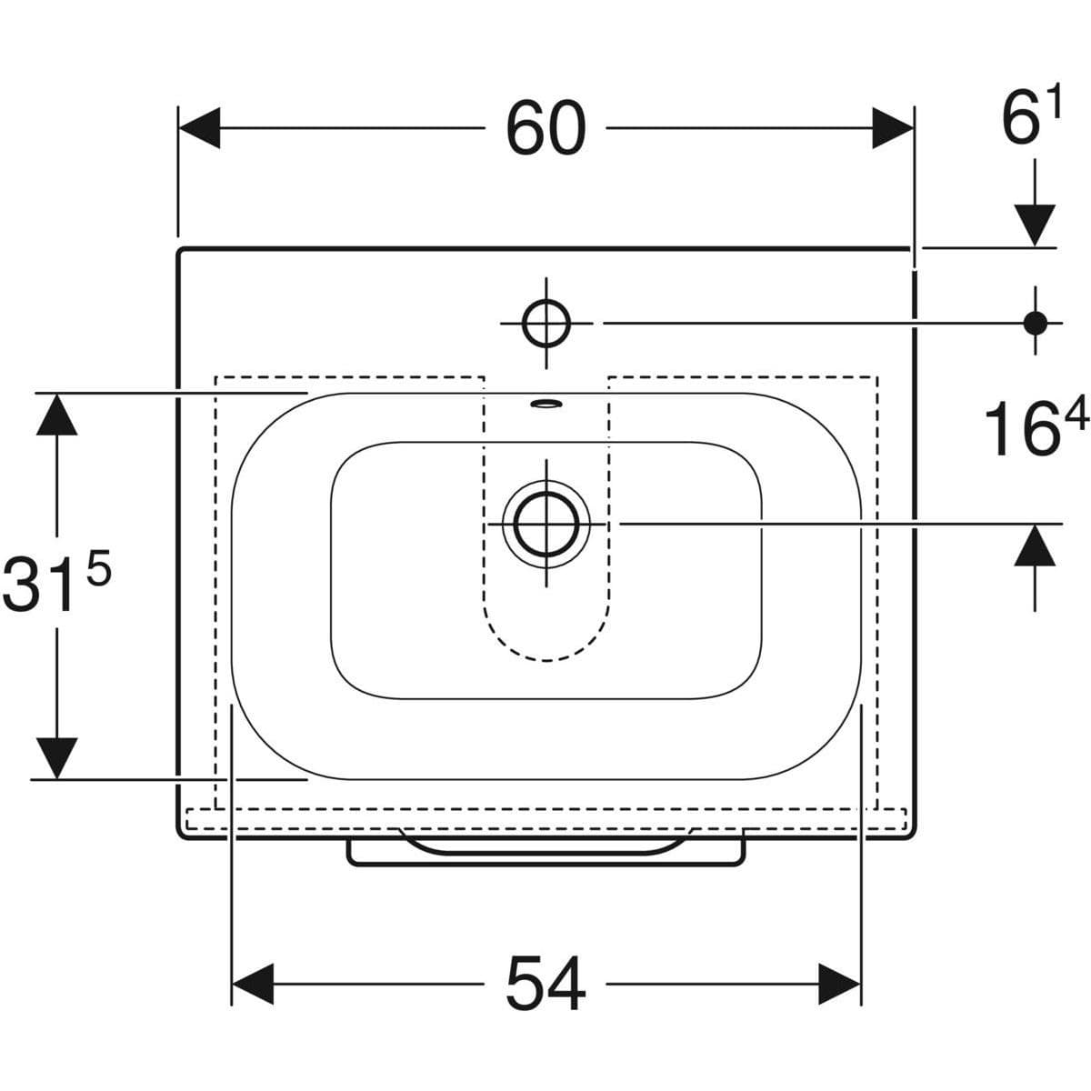  Geberit Súprava nábytkového umývadla Geberit Selnova Square 60 cm, so skrinkou pod umýv., 2 zásuvky, láva G Selnova Square SET nábytkového UMYVADLO 60 cm+SKRINKA 2 zásuvky, láva