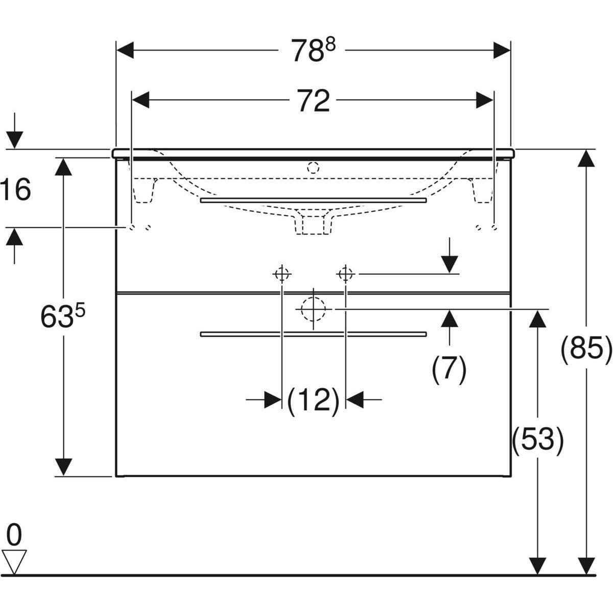  Geberit Súprava nábytkového umývadla Geberit Selnova Square 80 cm, so skrinkou pod umýv., 2 zásuvky, biela G Selnova Square súprava nábytkového umývadla 80 cm, so skrinkou 2 zásuvky, biela