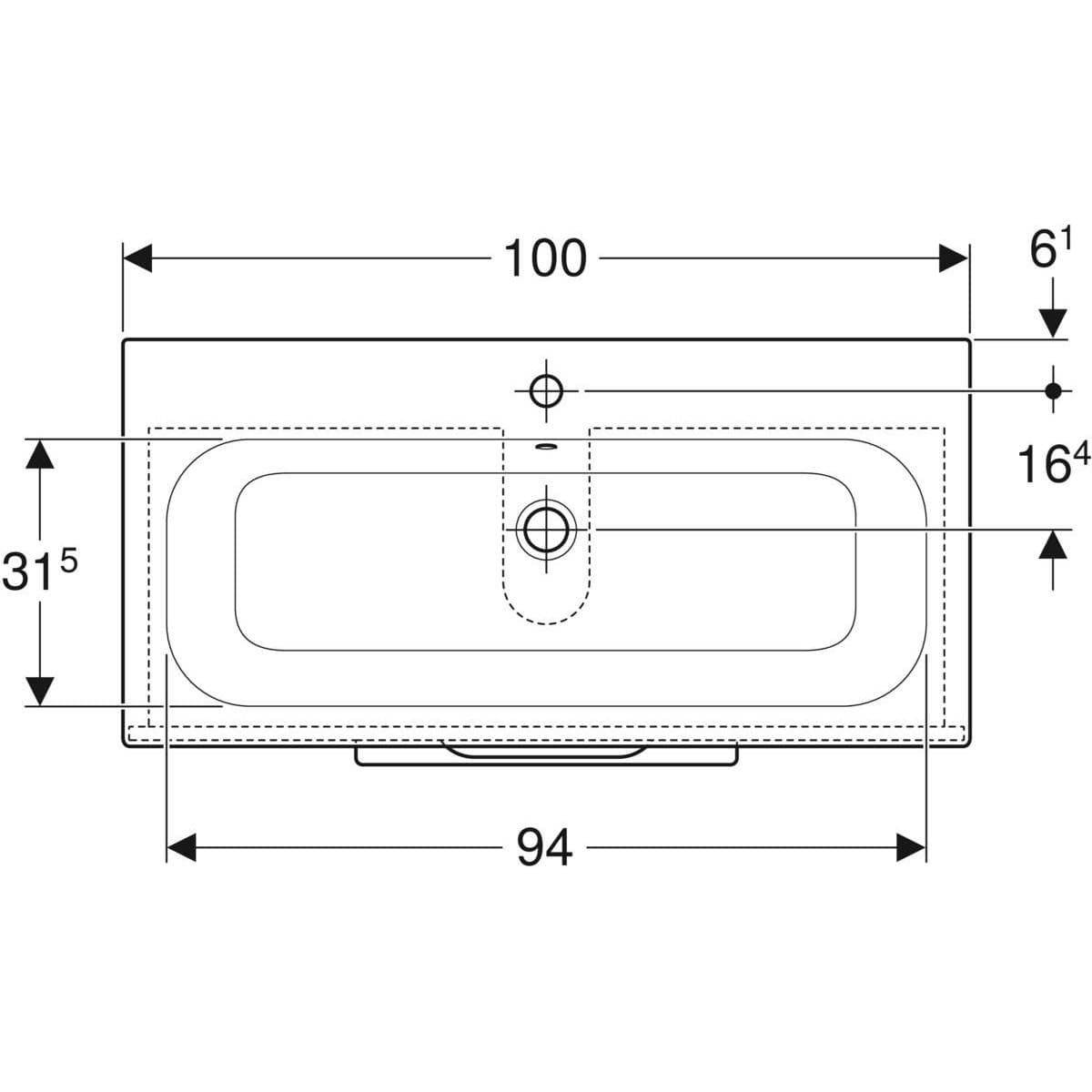  Geberit Súprava nábytkového umývadla Geberit Selnova Square 100 cm, so skrinkou pod umýv., 2 zásuvky, láva G Selnova Square súprava nábytkového umývadla 100 cm, so skrinkou 2 zásuvky, láva