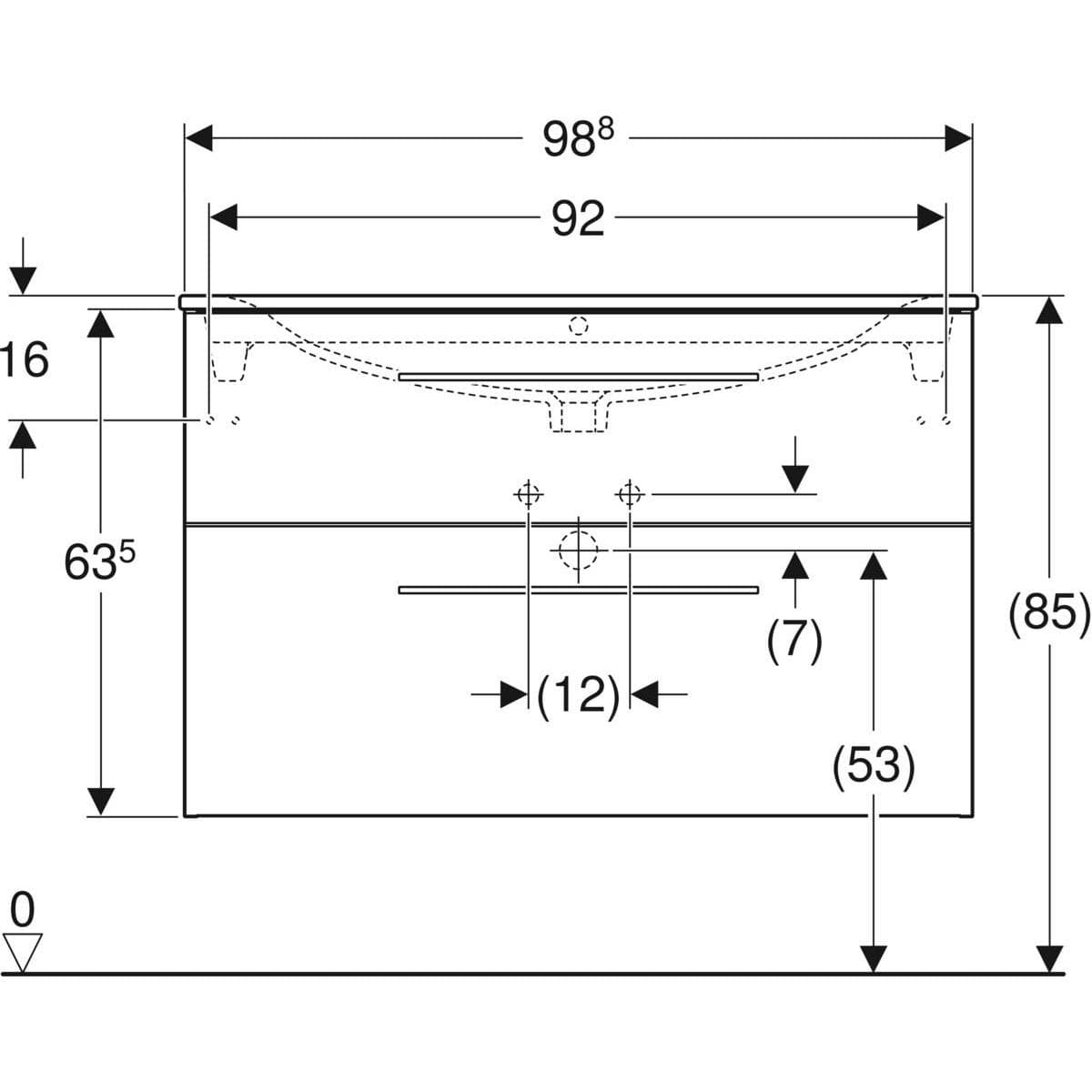  Geberit Súprava nábytkového umývadla Geberit Selnova Square 100 cm, so skrinkou pod umýv., 2 zásuvky, láva G Selnova Square súprava nábytkového umývadla 100 cm, so skrinkou 2 zásuvky, láva