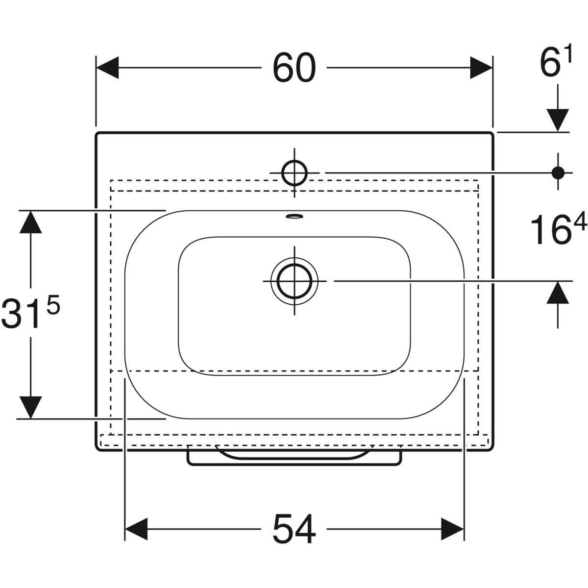  Geberit Súprava nábytkového umývadla Geberit Selnova Square 60 cm, so skrinkou pod um., 1 dvierka, orech sv. G Selnova Square súprava nábytkového umývadla 60 cm, so skrinkou 1 dvierka, orech sv.
